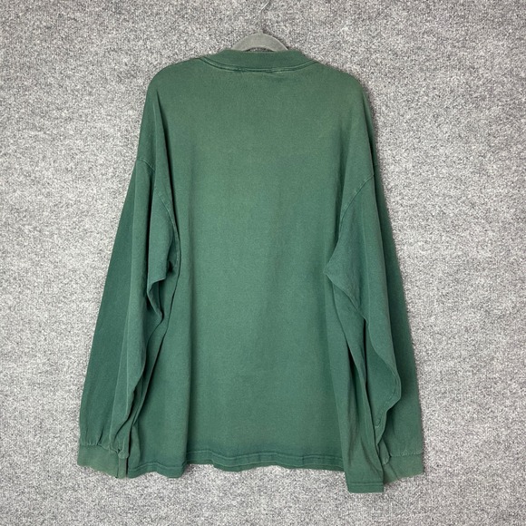 Vintage Nike Long Sleeve Mock Neck Sweatshirt Green Embroidered Swoosh Mens XXL - Picture 2 of 9